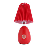 Red Pleated Table Lamp Beside Nightstand Lamp 3 Color Temperature Stepless Dimming Reading Desk Lamp V1294-YM0901-3119240151911