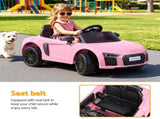 Ride On Car Licensed Audi R8 12V Electric Car for Kids Battery Pink RCAR-R8-S-PK