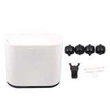 Plastic Trash Can with Press Type Lid Big White Garbage Container Bin for Bathroom Bedroom Kitchen V1294-YM0706-3117230159611