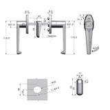 Shed Door Latch L-Handle Lock Kit with 2 Keys and 2 Screws, 5-1/2" Stem Shed Lock Barn Door Lock V1369-AZ3-W-16284