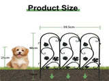 5-Piece Decorative Garden Fence Black Metal Wire Patio V767-XJJ516-BK-G2