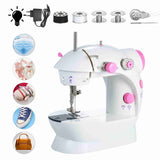 Mini Sewing Machine 2 Speeds Adjustable Household Portable Electric Sewing Machine with LED Light V1294-YM0901-H32484EU