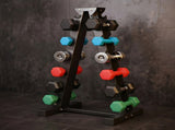 Centra Dumbbells Rack 6 Tier Stand Home Gym Exercise Storage 400kg Capacity SP1081-BK-6-AU