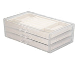Acrylic Jewelry Organizer Clear Acrylic Beige Drawer Desk Storage Jewelry Box for Stud Earrings V1294-YM0715-3117220129511