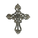 Handcrafted Ornate Taupe Scroll-Design Wall Cross 20x30cm V637-33807CRS