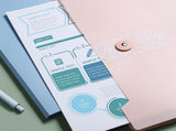 A4 Expandable folder - 3 poly pockets folder - 12 compartment large capacity accordion V1259-DP01-BO-217