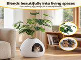 i.Pet Cat Litter Box Hidden Litter Tray Enclosure Planter Furniture House White PET-CLB-PLANT-WH