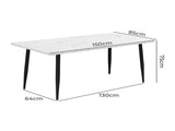 Levede Steel Dining Table 4-6 Seater 150cm CH1119-WH