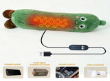 Cartoon Cucumber-Shaped USB Heated Plush Pillow, Soft Plush Body with Cute Embroidered Face, 5-Level V1341-ZY-X9MY3CBA-GREEN