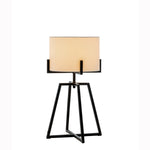 Modern Dimmable Floor Lamp + Table Desk Lamp w/ Linen Shade Scandi - Matte Black V563-75181_75182