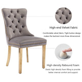 AADEN 2x Velvet Dining Chairs with Golden Metal Legs-Grey V226-SW1501GY