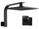 Cefito 8'' Rain Shower Head Wall Arm Square High Pressure Mixer Tap Black SHOWER-A3-SQ-8-BK-MIXER
