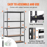 VEVOR Storage Shelving Unit, 5-Tier Adjustable, 907 kg Capacity, Heavy Duty Garage Shelves Metal V952-SXHJC24DX48WXEASCV0