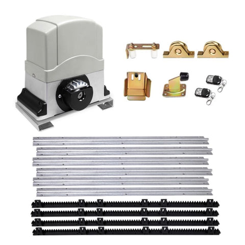 LockMaster Electric Sliding Gate Opener 1200KG With Hardware Kit 4M Rail GO-DSR1200-SV-RX2