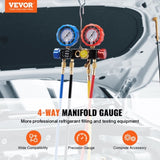 VEVOR AC Manifold Gauge Set 4-Way Fit R134A R22 R12 R502 Refrigeration Charging V952-STLLMBZZLJ4TE7B0MV0