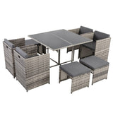 Horrocks 8 Seater Outdoor Dining Set-Grey V264-OTF-503S-LGR