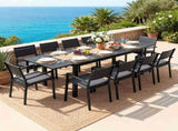 Gardeon Outdoor Dining Set 11PCS Aluminum Extendable Table and Chairs Patio Furniture Black FF-DINING-11ALU-BK-ABCD
