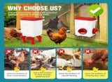CARLA HOME Automatic Chicken Feeder Waterer Set with 8KG Food 7L Water Capacity for Coop, Chickens, V178-36357