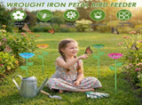 4Pcs Bee Watering Station with Colorful Flower Design Garden Butterfly Bird Bath Robust and Enduring V1366-AZ2-W-15002