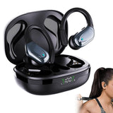 Wireless Earbuds Sports Bluetooth Headphones IPX5 Waterproof Earphones for Workout Running Black V1263-JX-7095