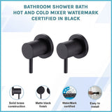 Bathroom Shower Bath Hot and Cold Mixer WATERMARK Certified in Black V63-847871