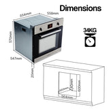 EuroChef 80L Oven Fan Forced Wall Built in Electric Stainless Steel V219-COKOVNEUCA80