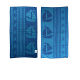 Set of 4 Imperfect Jacquard Terry Beach Towels Sail Boat V442-ABR-TOWEL-SAILBOAT-BLUE-RE