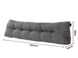 Giselle Headboard Pillow for Sitting in Bed, Upgraded Shredded Foam Reading Wedge Cushion for Lumbar HBP-WAVBTN-COR-GY-Q