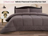 Ramesses Charcoal 3- Piece Mink Flannel Comforter Set Queen V442-KIT-COMFORTER-3PCMINKFLANNEL-CHARCOAL-QS