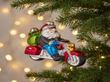Christabelle 6 Glass Christmas Baubles Motorcycling Santa Novelty 11cm Xmas Tree Decorations Ha 112_YAN320