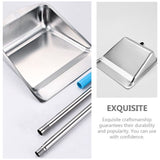 Stainless Steel Dustpan with Handle for Easy Refuse Collection and Household Cleaning Use V1369-AZ3-W-21465