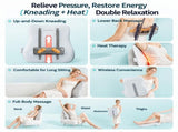 Wireless Multi-Zone Back and Lumbar Massager with Ergonomic Curved Design for Home Office Travel and V1341-ZY-SJNSXGGM-CREAMWHITE