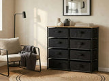 CARLA HOME 8 Drawer Fabric Storage Dresser - Steel Frame - Black - Storage Rack - Rustic V178-36408