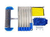 Swimming Pool Brush with Pole Round Scrub Brushes Pool Wall Tile Brush for Home Hotel Blue V1294-YM0901-3111260006011