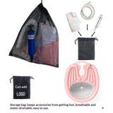 PinkHairWashingBasinWaterproofRingDrainBasket V1221-PINK-WATERPROOFRING-DRAINAGEBAG