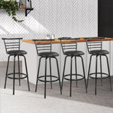 Artiss 4x Bar Stools Swivel Leather Padded Metal BA-TW-T5033A-BKX4