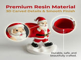 Santa Claus Resin Storage Ornament - 15cm Festive Desktop Organiser with Sack Holder for Pens, Keys V888-ELOSUNG53533
