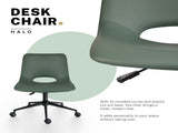 2 Set Office Desk Chair - PU Leather Home Swivel Chair Cut-Out Seat HALO GREEN V274-FT-VOC-002BK-GN2