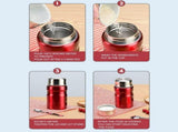 Red 500ml/750ml Stainless Steel Portable Vacuum Insulated Soup Container V1370-AZ4-04303
