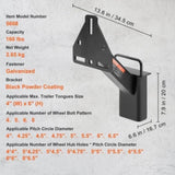 VEVOR Spare Tire Carrier, Trailer Spare Tire Mount, 160 lbs Capacity, Utility Trailer Accessories V952-BTCFJCK150LBSV8AWV0