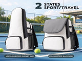 Everfit Tennis Racket Bag Foldable Backpack Racket Pocket Shoe Compartment TRB-A-BAG-WH