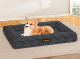 Pawz L Size Orthopedic Dog Bed with Corduroy Removable Cover Waterproof Washable Grey PT1276-L-GY