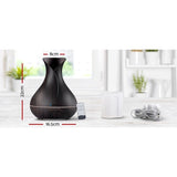 Devanti Aroma Diffuser Aromatherapy Dark Wood 400ml DIFF-519W-DW