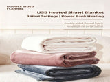 Grey USB Single Heated Throw Blanket Adjustable Temp Fast Warm For Dorm Lounge Desk V1221-XM-LB471-GM34