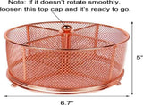 17x17x13cm Rose Gold Metal Mesh Desk Organizer Office Supplies Storage V1258-DP02-BOL-594