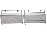 Wall Shelf Black Metal Book Storage Rack for Home Office Use 2Pcs V1369-AZ3-W-20824