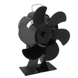 Black 6 Blade Heat Powered Stove Fan Thermodynamically Driven Fireplace Fan for Heat Dissipation V1294-YM0706-3114230098611