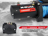 X-BULL 4x4 Electric Winch 12V 12000LBS synthetic rope 4WD Car with winch mounting plate V211-AUEB-XBEW006WP009