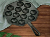 SOGA 2X 18CM Cast Iron Takoyaki Fry Pan Octopus Balls Maker 12 Hole Cavities Grill Mold ZPAIB2X2
