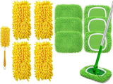 4 Pack Reusable Duster Refill for Hand Duster & 6 Pack Reusable Microfiber Mop Pads for V1258-DP02-F-259